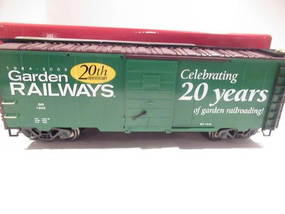 G SCALE - LGB TRAINS - 40914- 20TH ANNIV. GARDEN RAILWAYS BOXCAR- LN -|396581413118
