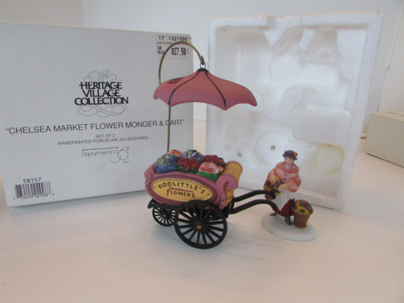 Dept 56 58157 Chelsea Market Flower Monger & Cart Accessary Heritage Village D1|357486515329
