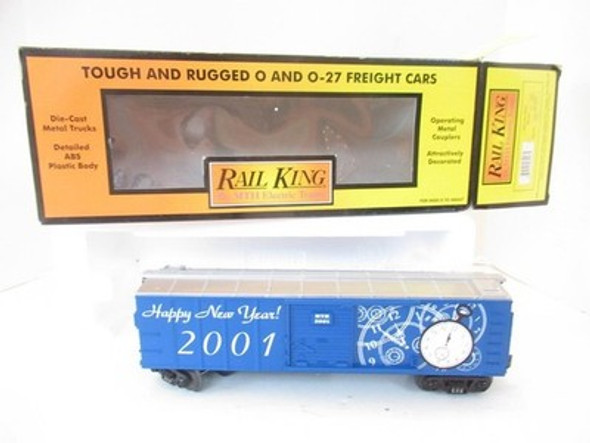MTH TRAINS 30-74017- 2001 NEW YEAR'S  BOXCAR-  - 0/027- LN- D1B|297552233130