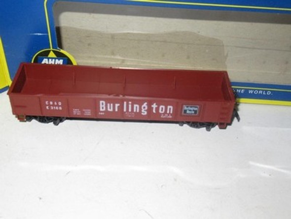 VINTAGE HO TRAINS- AHM BURLINGTON GONDOLA- LATCH COUPLERS- BOXED- NEW- S31A|297552312188
