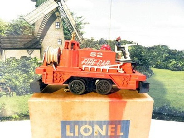 LIONEL VINTAGE POST-WAR TRAINS #52 OPERATING FIRE CAR - 027- BXD- S21|297684695641