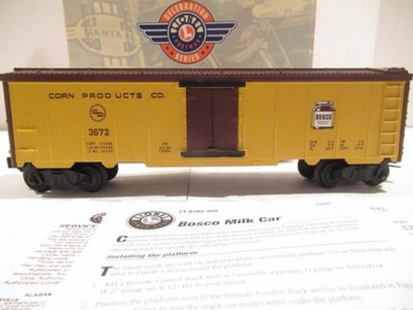 LIONEL POST-WAR CELEBRATION - 36702 - #3672 OPERATING BOSCO CAR- 0/027-NEW-