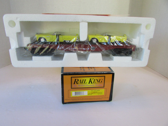 MTH 30-76119 New York Central Flat Car w/2 1956 Ford Thunderbirds  NIB  H1G