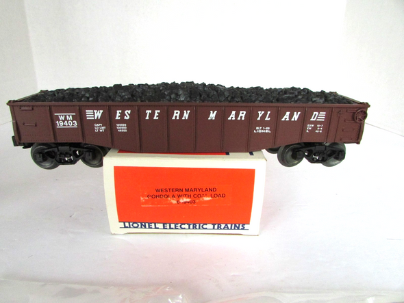 Lionel 19403 Western Maryland Gondola With Coal Load  1989 NIB  B12