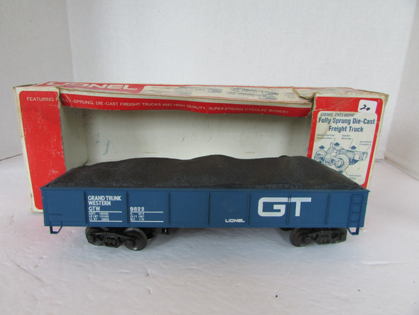 Lionel 6-9822  Grand Trunk Gondola Blue with Load  Boxed  Used B19
