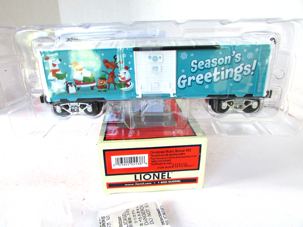 Lionel 2228160 Christmas Music Boxcar 2022 Season's Greetings #22 Blue NIB  SH