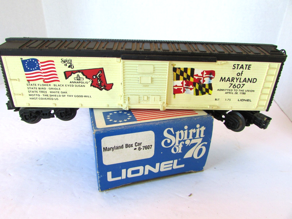 Lionel 7607 State of Maryland  Box Car Spirit of '76 Commemorative Series MIB SH