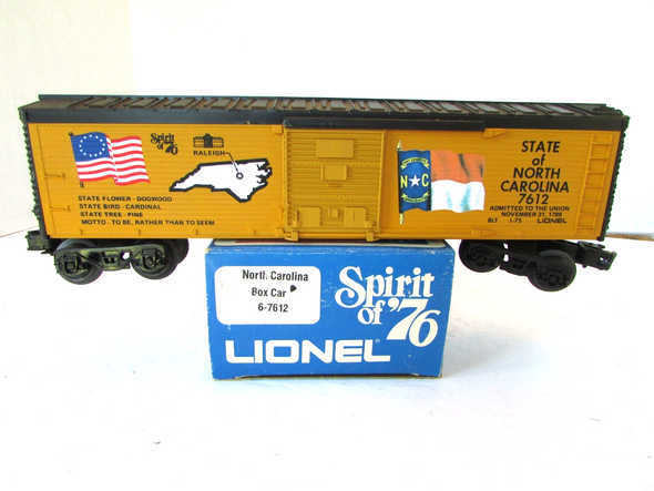 Lionel 7612 State of North Carolina Box Car Spirit of '76 Commemorative  MIB SH