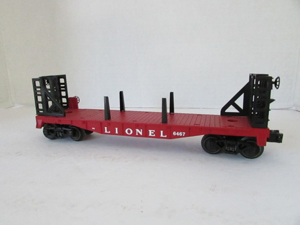Lionel 6467 Bulkhead Miscellaneous  Flat Car Red VG No Box  B6R