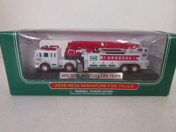 HESS 2010 MINIATURE FIRE TRUCK WITH LADDER MIB DISPLAY BASE WORKS  LotD