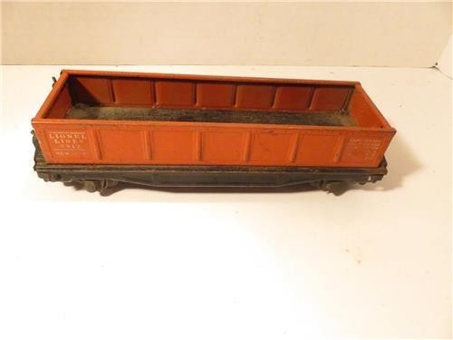 LIONEL PRE-WAR- TINPLATE 2812 - LIONEL LINES ORANGE  GONDOLA-(unlabeled box) HIC