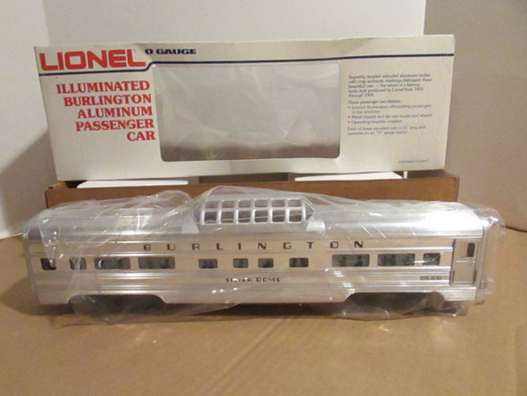 Lionel 6-9588 Burlington Aluminum "Silver Dome" Vista Dome Passenger Car H1C