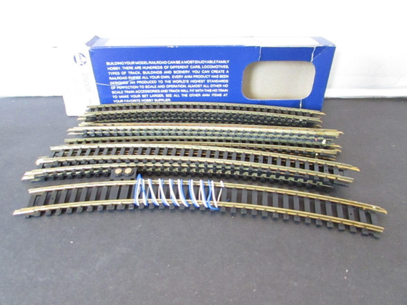 AHM 25001 Curved HO Track Brass 18" Radius 11 pc & 1 Terminal Track  Boxed S31P