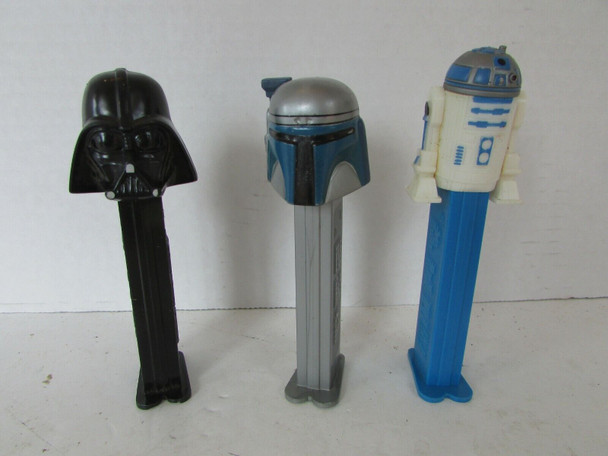 TOY PEZ DISPENSER STAR WARS DARTH VADER R2D2 & JANGO FETT HUNGARY & CHINA  H5