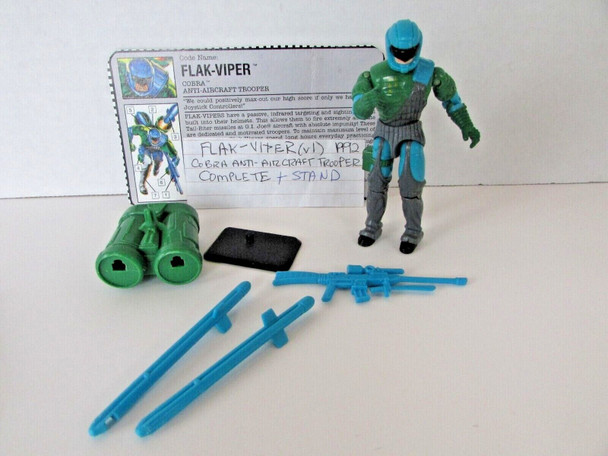 GI JOE ACTION FIGURE & ACCESSORY FLAK-VIPER 1992 COBRA TROOPER W/STAND  L9