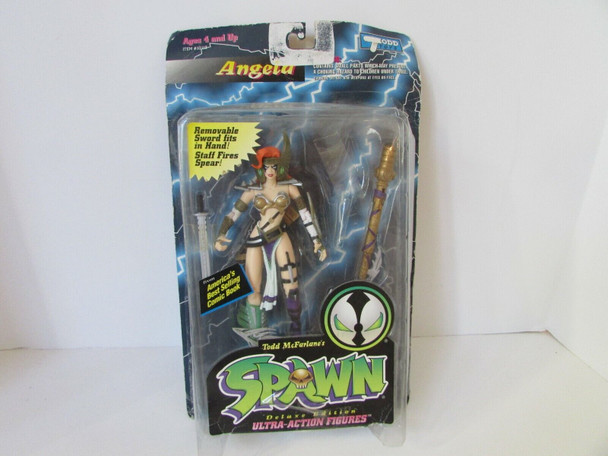 TODD MCFARLANES SPAWN ACTION FIGURE ANGELA  W/SWORD & STAFF  L80