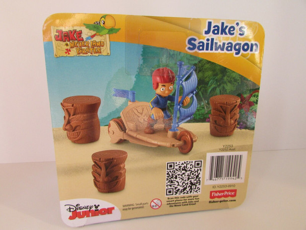 FISHER PRICE 2253 DISNEY FIGURE JAKE'S SAILWAGON NEVERLAND PIRATES NEW L10