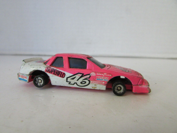 VTG  DIECAST RACING CHAMPIONS 1989 SUPERFLO #46 RACE CAR PINK WHITE 3"L   H2 VTG  DIECAST RACING CHAMPIONS 1989 SUPERFLO #46 RACE CAR PINK WHITE 3"L   H2