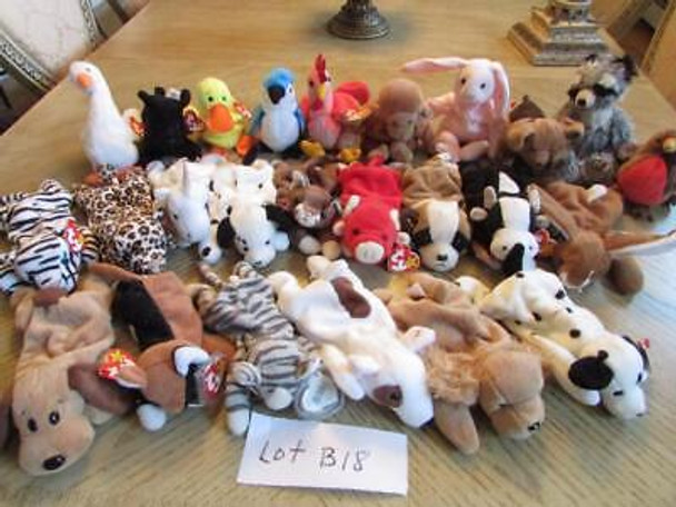 LOT OF 24  HARD TO FIND TY BEANIE BABIES  - EXC - LOT B18
