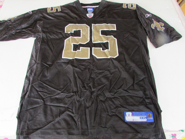 REEBOK NFL EQUIPMENT JERSEY NEW ORLEANS SAINTS  #25 BUSH SZ XXL ADULT 