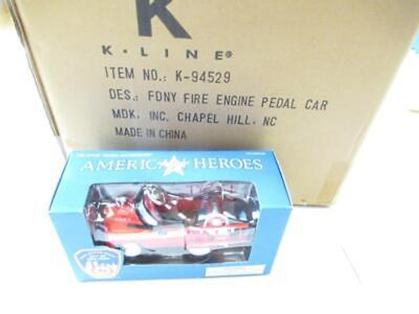 K-LINE - AMERICAN HEROES FDNY 0/027  94529 PEDAL CAR- 12 PIECES- NEW-GREAT GIFTS