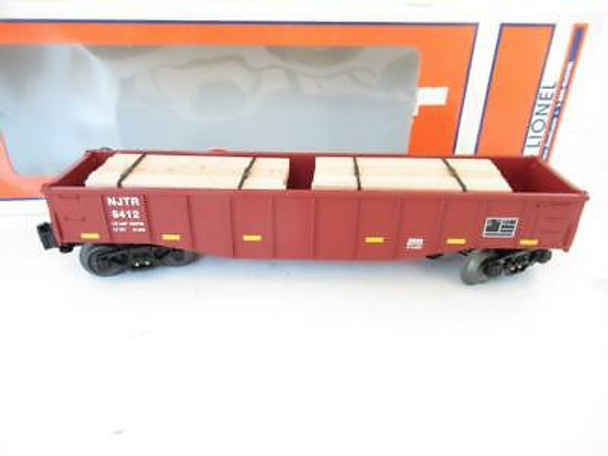 LIONEL - 26696- N.J. TRANSIT GONDOLA W/WOOD LOAD- 0/027- BOXED- LN - W71