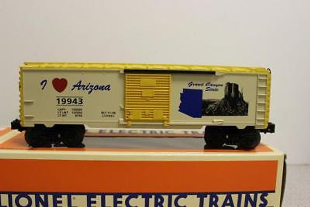 NEW LIONEL - 19943- I LOVE ARIZONA BOXCAR-- 0/027 -  MINT- B6