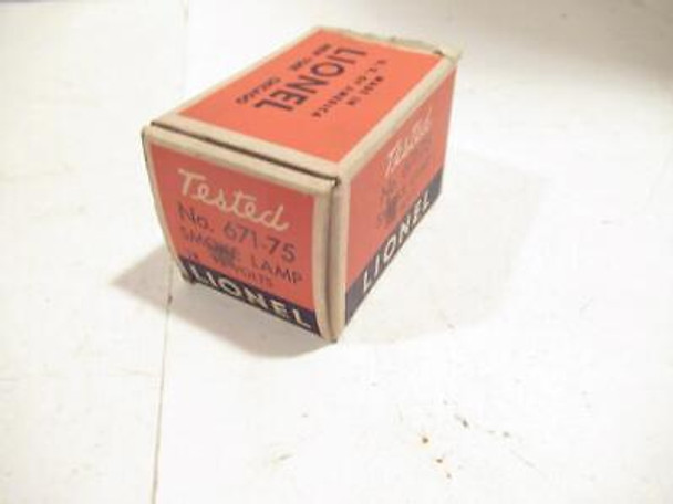 LIONEL POST-WAR ORIGINAL 671-75 SMOKE BULB EMPTY BOX- FAIR - H15