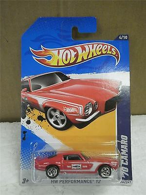 HOT WHEELS- '70  RED CAMARO- HW PERFORMANCE 12- NEW ON CARD- L149