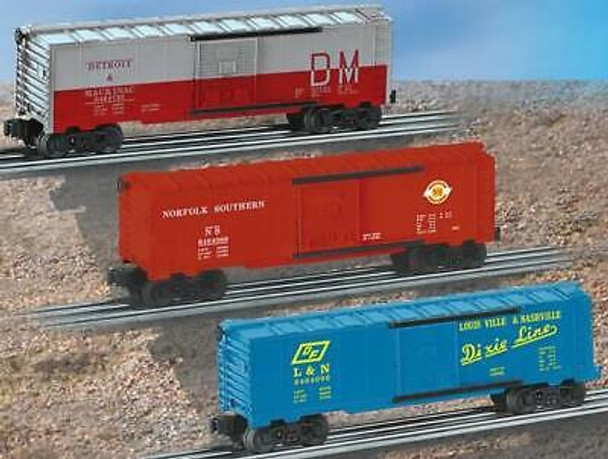 LIONEL- 39253- 6464 ARCHIVE BOXCAR 3 CAR SET - L&N/D&M/NS -  0/027 - NEW - B11R