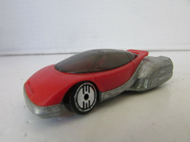 MATTEL DIECAST CAR 1988 ALIEN RED & SILVER CAR NICE MALAYSIA 2-3/4"L  H2