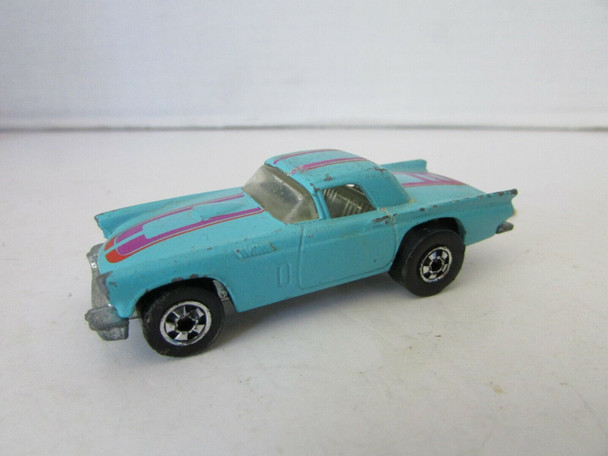 MATTEL HOT WHEELS DIECAST CAR 1977 AQUA 1950'S THUNDERBIRD HONG KONG  H2