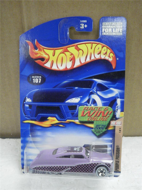 HOT WHEELS-  PURPLE PASSION- COLLECTOR #107- NEW ON CARD- L15