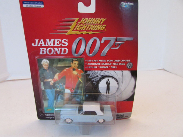 JOHNNY LIGHTNING DIECAST CAR JAMES BOND 007 BLUE WHITE FORD MUSTANG NEW L18