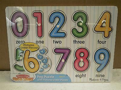 MELISSA & DOUG- #3273 'SEE-INSIDE' NUMBERS PEG PUZZLE- NEW