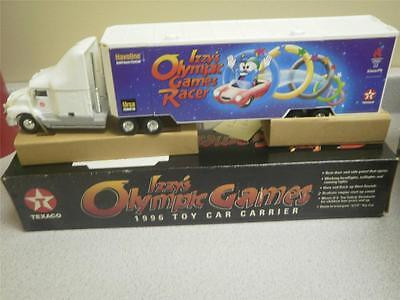 VINTAGE  1996 TEXACO TOY CAR CARRIER- IZZY'S OLYMPIC GAMES- NEW -B2