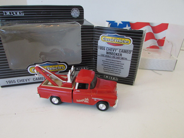 Ertl Diecast 1955 Chevy Cameo Wrecker Red Truck Deutmeyer Bros Towing 1/43  LotD