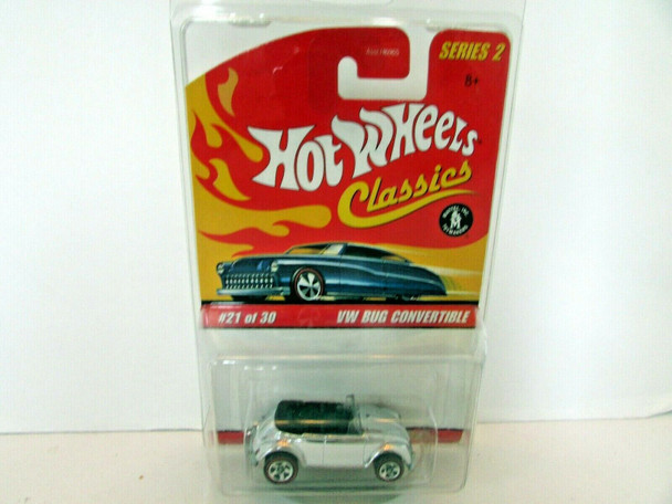 MATTEL HOT WHEELS 2777 CLASSICS VW BUG CONVERTIBLE CHROME #21 OF 30 NEW LotD