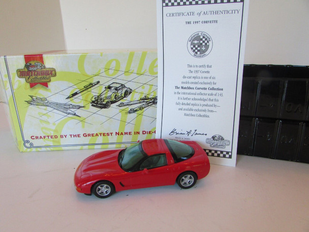 Matchbox Ultra Diecast CCV04M 1997 Corvette Red 1/43 COA LotD