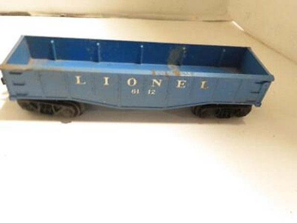 LIONEL POST-WAR - 6112 SHORT BLUE GONDOLA-  027- SOME PAINT ON SIDE- S18