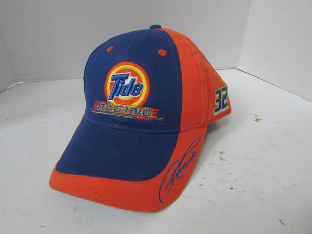 NASCAR TIDE RACING RICKY CRAVEN #32 HAT STITCHED AUTOGRAPH SZ ADULT  L182