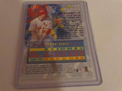 BASEBALL CARD - MARK MC GWIRE TOPPS 1999 POWER PLAY CARD- NEW- H18