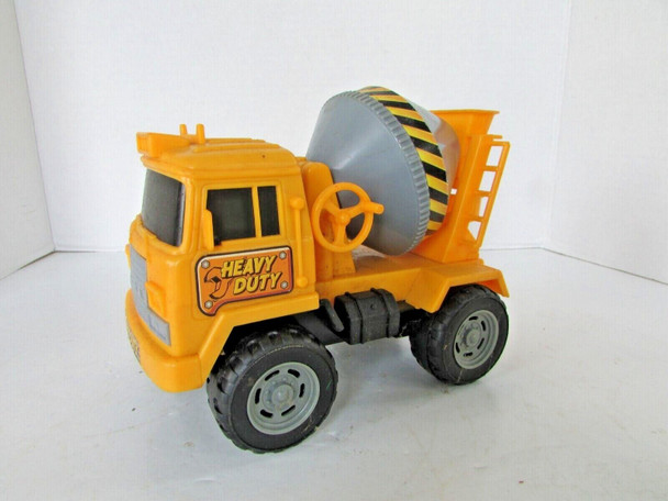 HEAVY DUTY PLASTIC TOY CEMENT MIXER TRUCK 7.5"L  YELLOW & GREY  L17