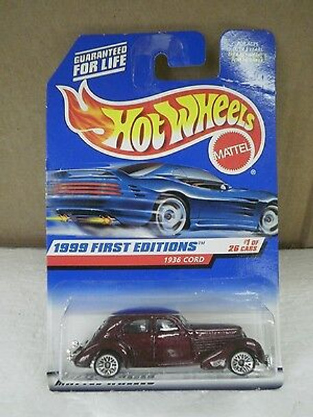 MATTEL HOT WHEELS- 19642 1936 CORD- NEW ON CARD- L30