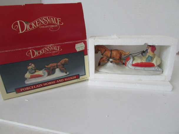 LEMAX 13010 HORSE AND SLEIGH FIGURINE ACCESSORY DICKENSVALE VILLAGE  NEW  L137