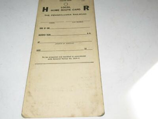 PENNSYLVANIA RR LOCAL HOME ROUTE CARD  - M45