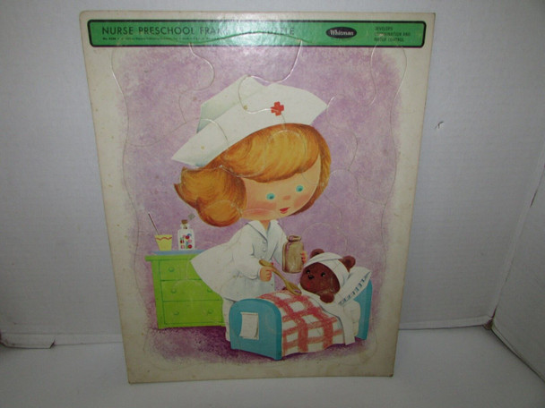VINTAGE PUZZLE IN TRAYNURSE PRESCHOOL #4530 WHITMAN 11 X 14  1967  L183