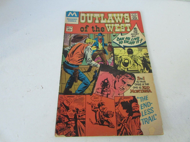 VTG MODERN COMICS 1978 TOPS ENGRAVING OUTLAWS OF THE WEST NO. 79