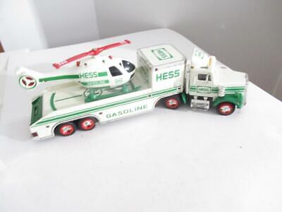 HESS  - 1995 GASOLINE FLATBED TRUCK W/HELICOPTER - FAIR - H50