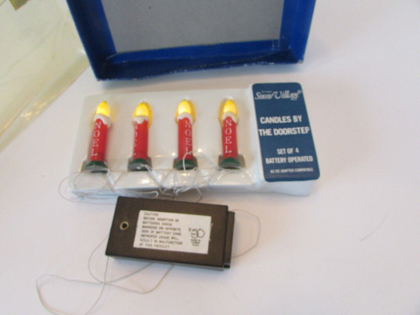 Snow Village Candles by the Doorstep Set of 4 Lighted Candles D1